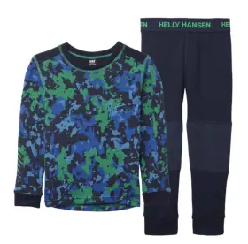 Helly Hansen 040059249619 Kids Graphic Lifa Merino Base Layer Set 6 / 116 Green Camo New