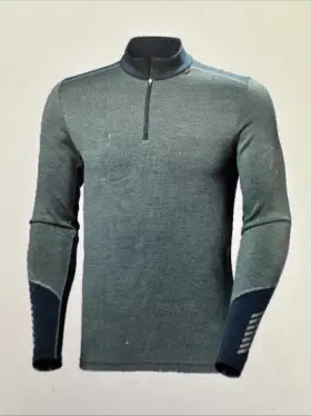 Helly Hansen 040059258857 Hh Lifa Merino Midw Cold Weather 1/2 Zip 2in1 Baselayer Sz Lg
