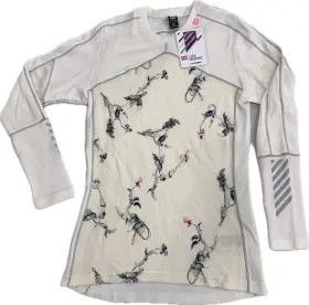 48341 Helly Hansen Womens Lifa Merino Lightweight Crew Base Layer Shirt Med Floral Nwt