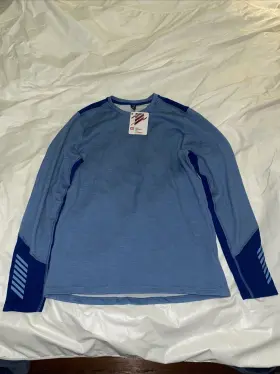 625-l Helly Hansen 49364 Lifa Merino Midweight Crew Mens Shirt Blue Fog Large Nwt