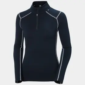 49377-596 Helly Hansen Lifa Merino Midweight Base Layer Womens Large Navy Half-zip Qlw580