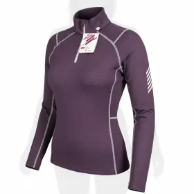670-m Helly Hansen 49377 Base Layer Top Half Zip Womens Medium Merino Wool 225g Purple