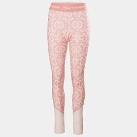 Helly Hansen 49411 082-l Lifa Merino Midweight Graphic Womens Baselayer Pants Pink Tint No