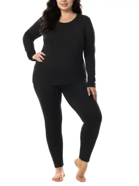 Uswd001 Hodo Plus Size Thermal Underwear Women Long Johns Fleece Lined Base Layer Top&bottom