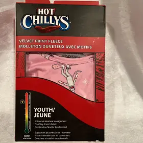 Hot Chillys 067205603436 Youth Velvet Fleece Base Layer Shirt Top Xl / 12 - Pink Sock Monkey