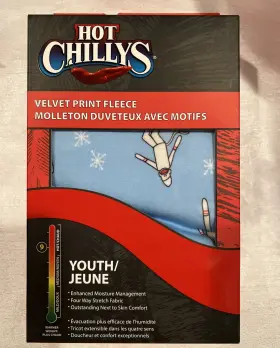 Hot Chillys 067205603672 Youth Velvet Fleece Base Layer Shirt Top 2xl 14/16 Blue Sock Monkey