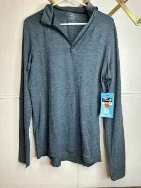 Hot Chillys 614996041475 Womens Xl Clima-tek Quarter Zip L/s Base Layer Shirt Blue