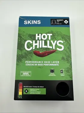 Hot Chillys 614996184097 Womens Performance Base Layer Top Skins Sz M Black New