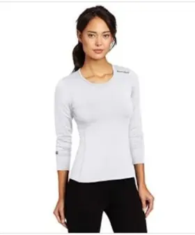 00614996675908 Hot Chillys 614996675908 Womens Micro Elite Chamois White Top Midweight Base Layer Size L