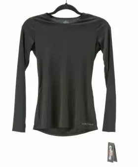 0974 Hot Chillys 614996680896 Women Crew Neck Long Sleeve Shirt Peachskins Black Size Xs