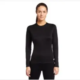 Hot Chillys 614996918609 Womens Peach Skins Solid Long Sleeve Base Layer Small