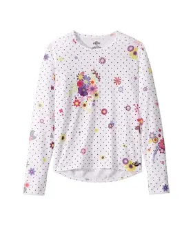 L5253 Hot Chillys 614996973974 Kids Flirty Midweight Print Crew Base Layer Top Size Xl