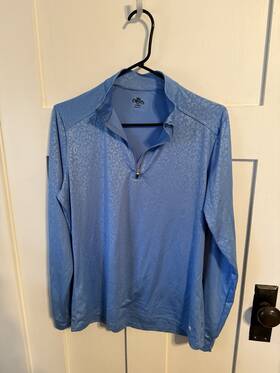 Hot Chillys Hc3052p Womens Large Blue Floral Long Sleeve 100% Polyester Base Layer Top