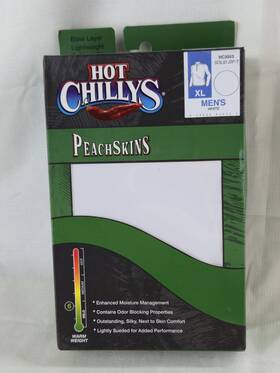 Hot Chillys Hc3053 Peachskins Mens Solid Zip-t Top White