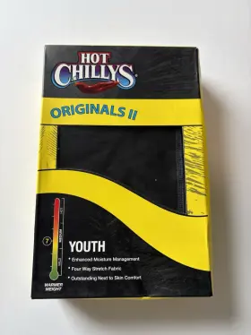 Hc4087 Hot Chillys Youth Large Black Originals Ii Base Layer Bottoms Nwt 40