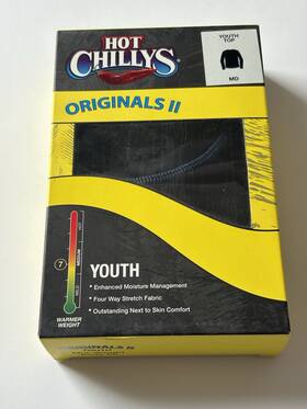 Hot Chillys Hc9662 Youth Medium Black Originals Ii Crewneck Shirt Nwt 40