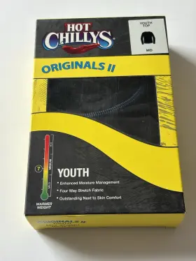 Hc9662 Hot Chillys Youth Medium Black Originals Ii Crewneck Shirt Nwt 40