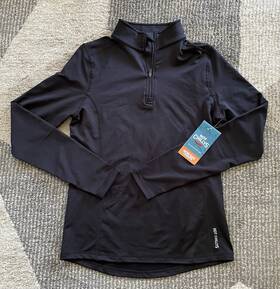 Hot Chillys Hc9730 Women S Micro-elite Chamois 1/4 Zip Black Sz Nwt