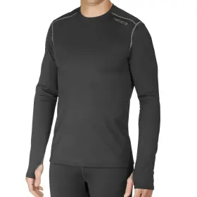 Hc9909 Hot Chillys Micro-elite Chamois Crewneck Top - Mens X-large / Black