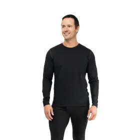 L10404 Hot Chillys L7317 Mens Black Pepper Bi-ply Crewneck Long Sleeve Top Size M