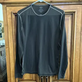 L9919 Hot Chillys Womens Black Pepper Skins Crewneck Long Sleeve Top Size S/p Euc