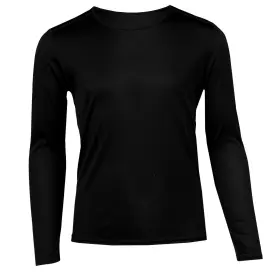 Ps3400-101-m Hot Chillys Youth Pepper Skins Crewneck Soft Thermal Long Sleeve Black Medium