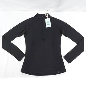 Ibex 840235241591 Woolies Pro Tech 1/4 Zip Lightweight Base Layer Top In Black Womens Size M