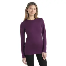 104387853 Icebreaker 260 Tech Base Layer Top Women Xs Purple Merino Wool Crew Neck Jdm2767