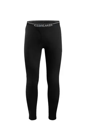 Icebreaker 420045020336 New Oasis Legging With Fly Men S Black Merino Wool Body Fit 200 105