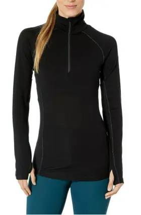 Icebreaker 420058523640 Merino 150 Zone Long Sleeve Half Zip Baselayer Black/mineral Size S