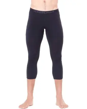 L19460 Icebreaker 420058527198 Cebreaker Mens Black 200 Oasis Base Layer Legless Capri Size M