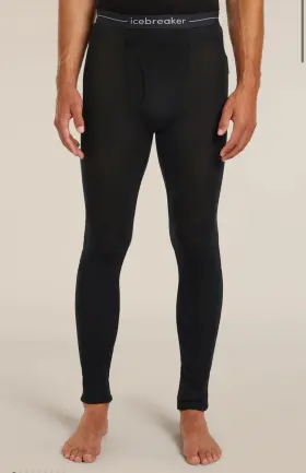 Icebreaker 420058539191 New Merino 175 Everyday Thermal Leggings Mens Size Xxl Black With Fly