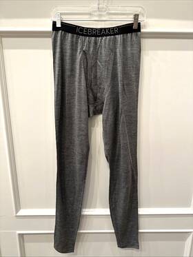 Icebreaker 420062923368 Merino 200 Oasis Leggings With Fly Mens Large Grey Base Layer Nwt