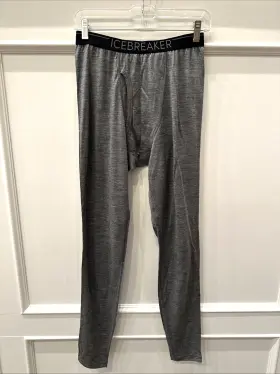 Icebreaker 420062923368 Merino 200 Oasis Leggings With Fly Mens Large Grey Base Layer Nwt