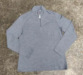 Icebreaker 420062923566 New Thermal Top 260 Tech Ls Half Zip Gritstone Heather Gray Size L