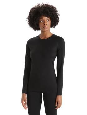 Icebreaker 5001-wcr Womens Merino 200 Oasis Long Sleeve Crewe Thermal Top Black Xl