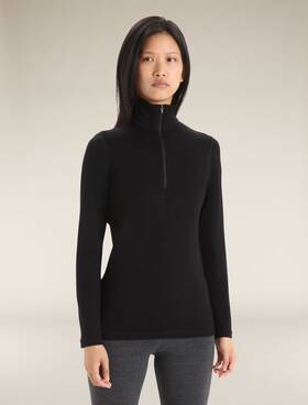 Icebreaker B04390 Merino 260 Tech Thermal Top Women Xl Black Long Sleeve 1/2 Zip Ddr420