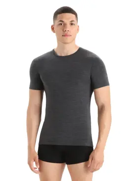 Ib103033 Icebreaker Mens Medium Merino 150 Anatomica Short Sleeve Crewe In Jet Heather