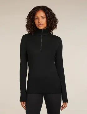 Ibb04390401 Icebreaker Merino 260 Tech Half Zip Top - Womens Large / Black