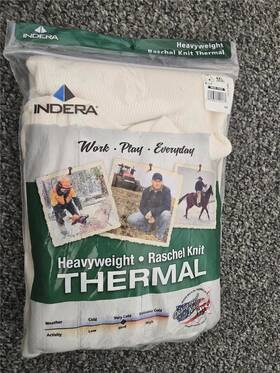 Indera 091641100181 . Men Crew 4xl White Raschel Knit Usa Made Heavyweight New