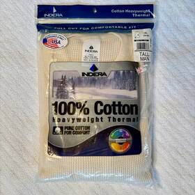 Indera 091641106367 Heavyweight Thermal Crew Xl Tall 46-48 100% Cotton Long Underwear Shirt