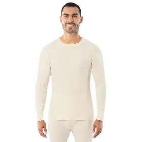 Indera 091641106374 Mens Heavyweight Cotton Waffle Thermal Underwear Crew Top Natural 2x Tall