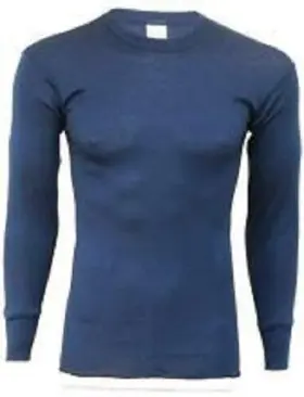 Indera 091641113099 Mens Polypropylene Performance Rib Knit Thermal Underwear Top Navy Medium
