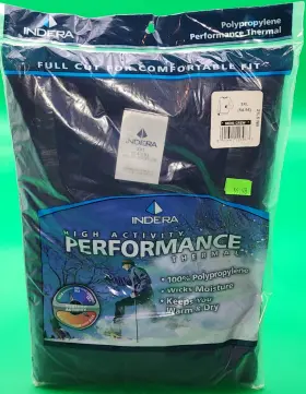 Indera 091641113983 Mens Performance Thermal Shirt 3 Xl Navy Blue Polypropylene Crew Neck
