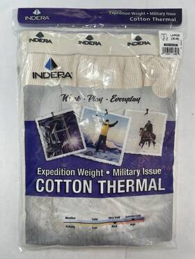 Indera 091641133981 Expedition Weight Military Issue Cotton Thermal Drawers Sz Large Sealed