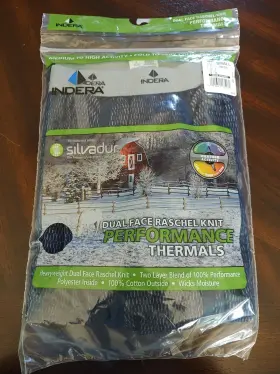 Indera 091641135282 Dual Face Performance Thermal Pants With Silvadur - Navy Men Size Small