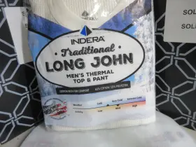 Indera 091641172454 Long John Mens Thermal Top And Bottom