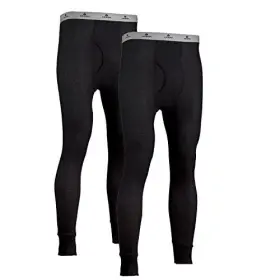 Indera 091641176766 Mens Thermal Underwear Pants Leggings Black Small Us