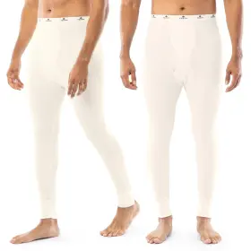 1601dr Indera Mens Waffle Thermal Long Johns Underwear 2-pack Large Natural