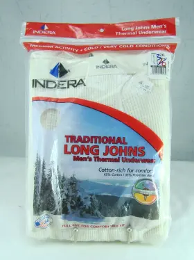 800dr Indera Cotton/poly Mens Long Johns Thermal 2xl Nude New In Package